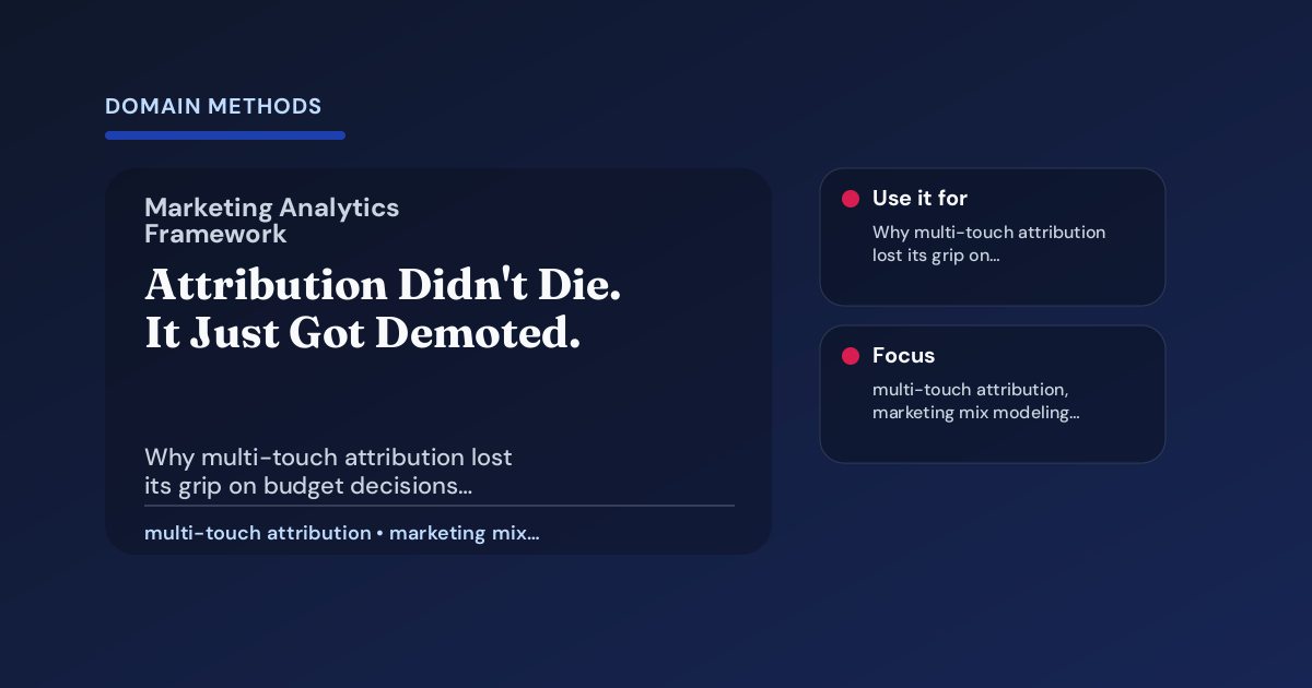 Attribution Didn't Die. It Just Got Demoted.