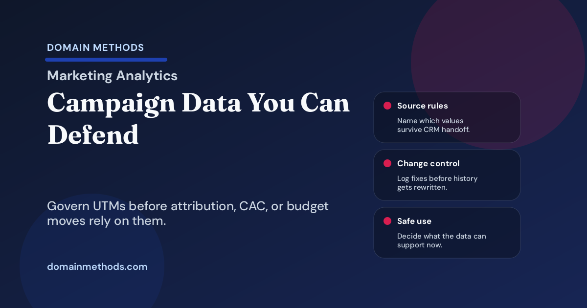 Campaign Taxonomy and UTM Governance Checklist