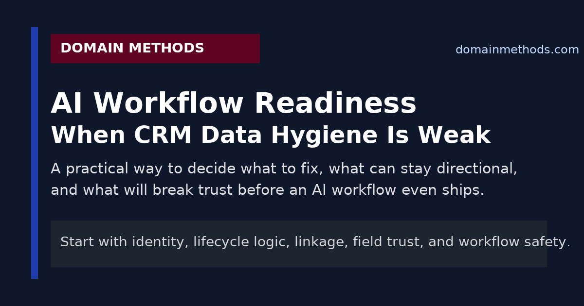 How to Evaluate AI Workflow Readiness When CRM Data Hygiene Is Weak
