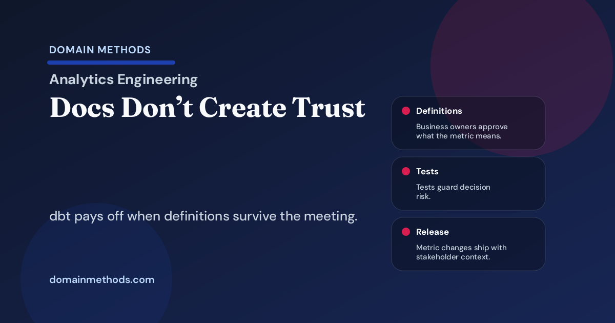 The Fastest Way to Waste a dbt Investment Is to Treat It Like a Documentation Project