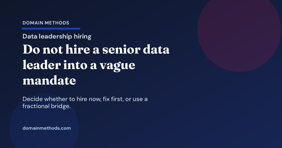 Hiring a Head of Data Too Early Can Slow Down a Mid-Size SaaS Team