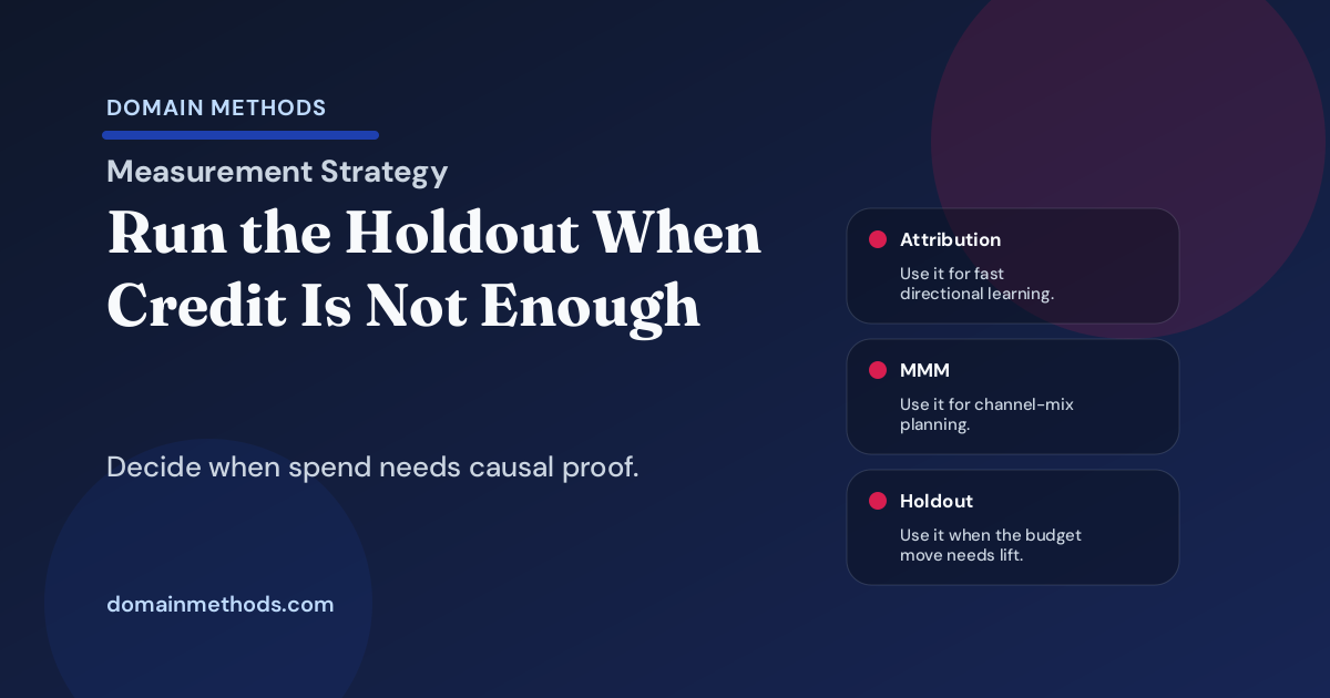 When to Run a Holdout Test Before You Move Marketing Budget