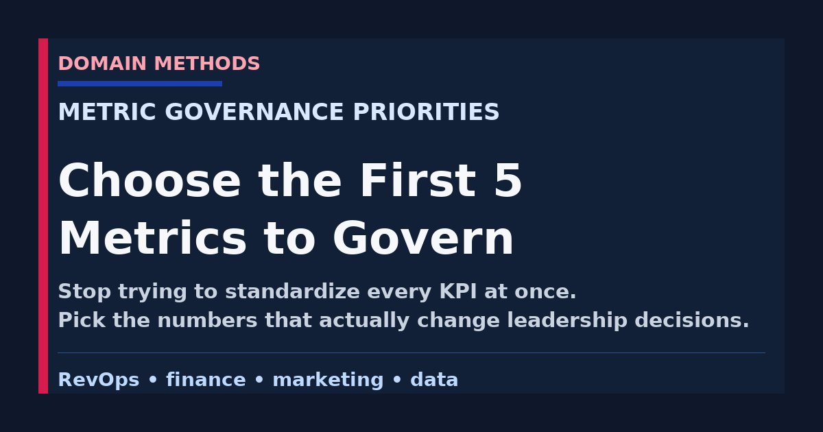 How to Choose the First 5 Metrics to Govern
