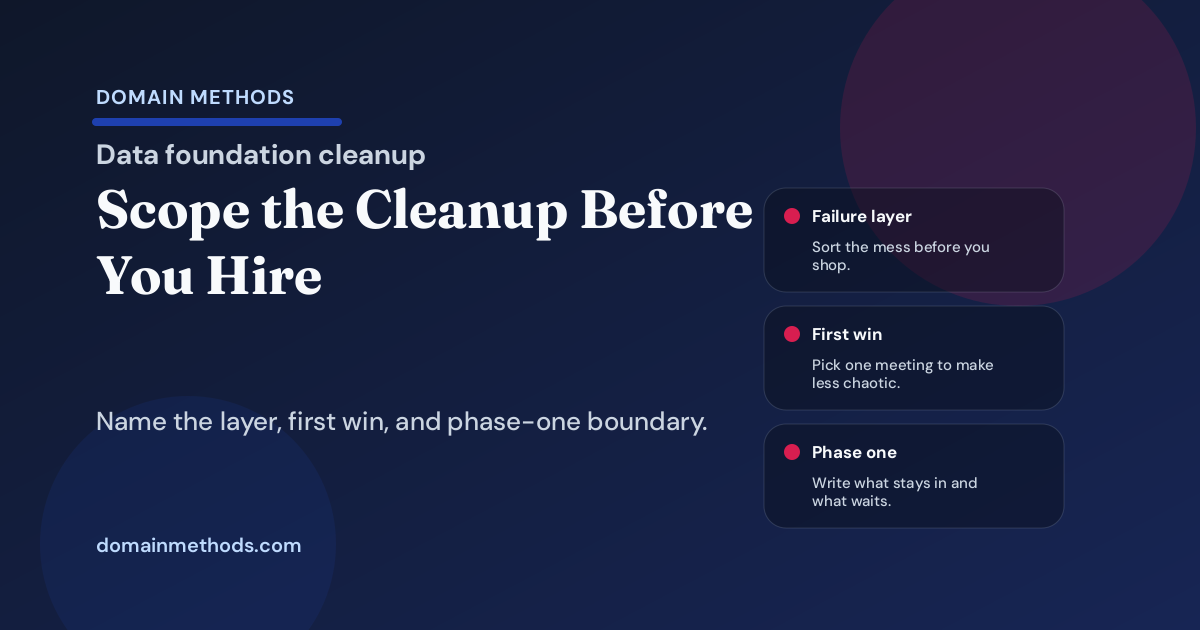 How to Scope a Data Foundation Cleanup Before You Hire Anyone