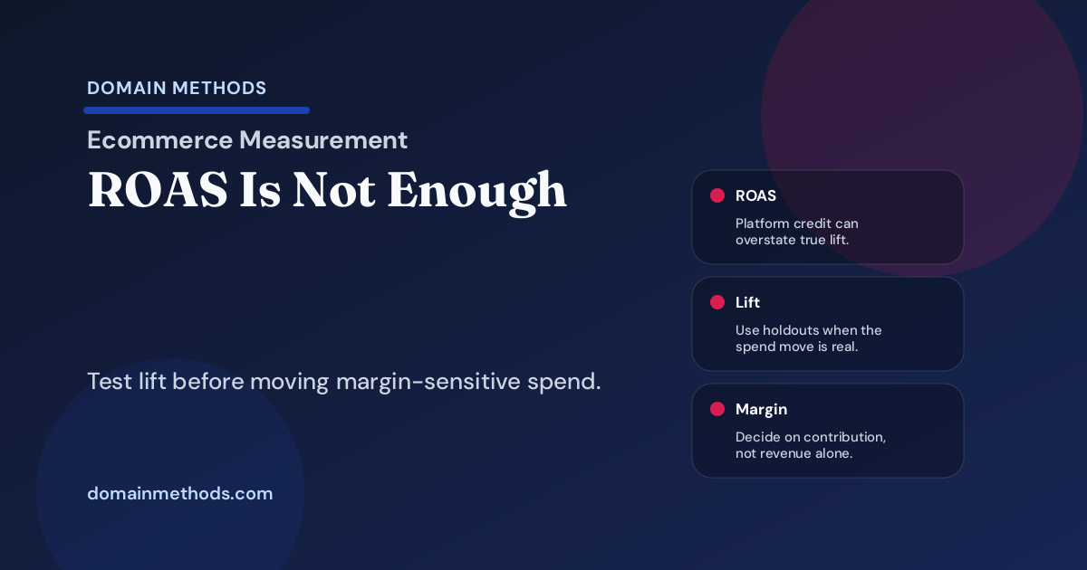 Incrementality Testing for Ecommerce Growth Teams: When ROAS Is Not Enough