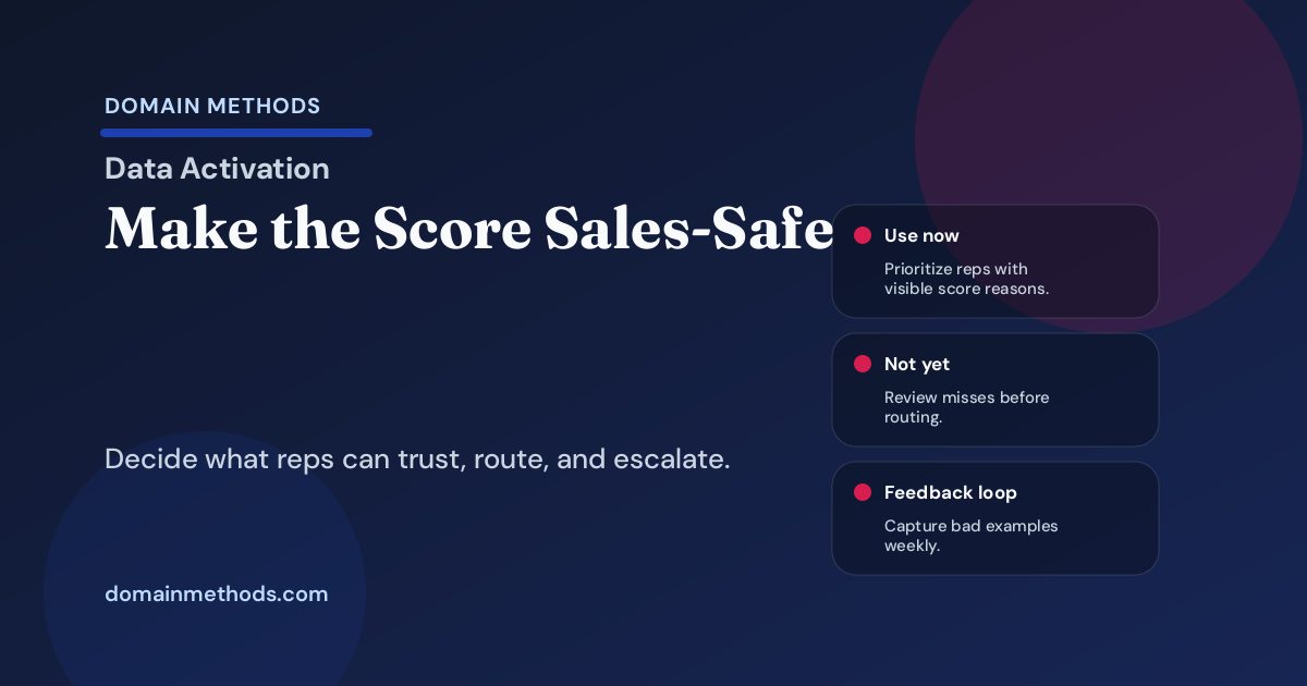 Lead Scoring Sales Handoff Checklist: When a Score Is Safe Enough for Reps to Trust