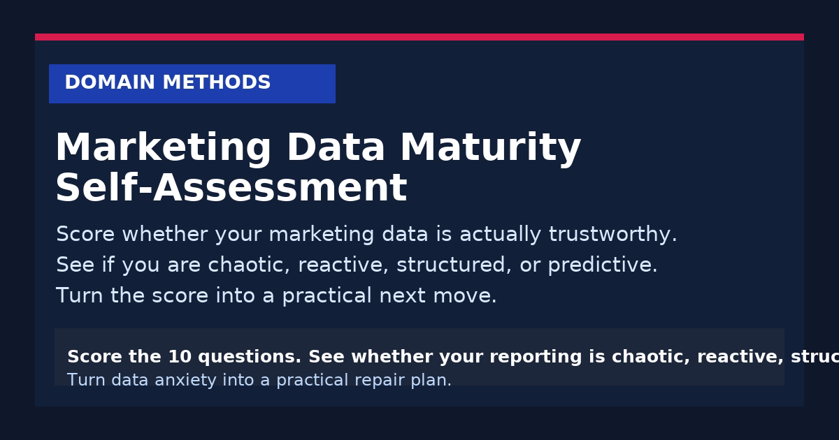 The Marketing Data Maturity Self-Assessment