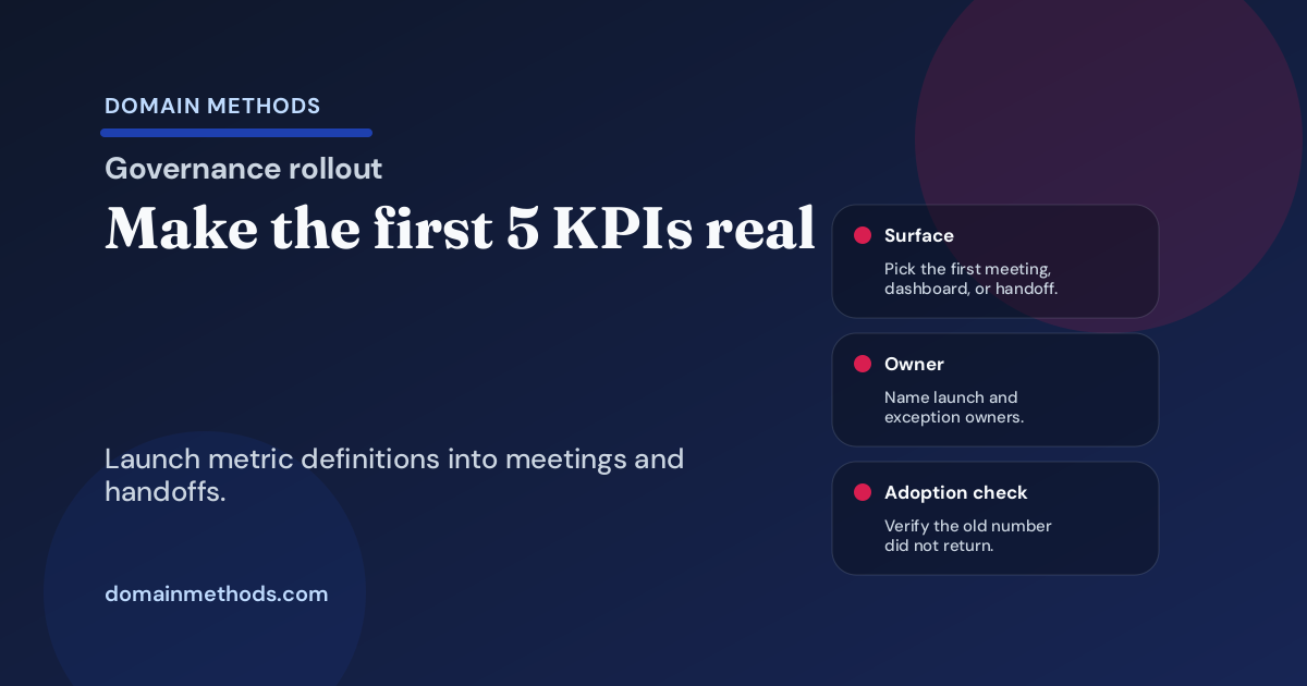 The Metric Governance Rollout Playbook for the First 5 KPIs