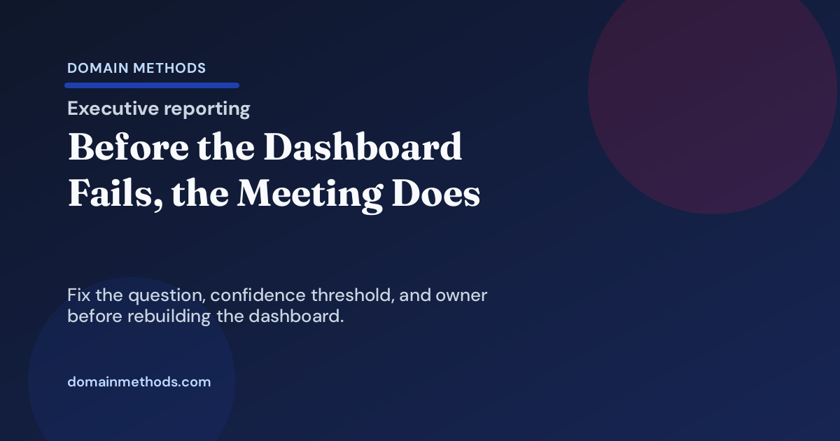 Most Executive Reporting Problems Start in the Meeting, Not in the Data Stack