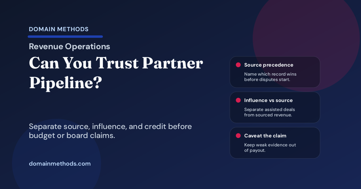 The Partner Pipeline Confidence Check: When Partner-Sourced Revenue Is Safe Enough to Trust