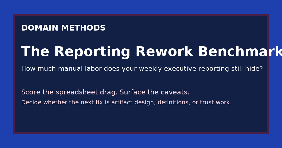 The Reporting Rework Benchmark: How Much Manual Labor Does Your Weekly Executive Reporting Still Hide?