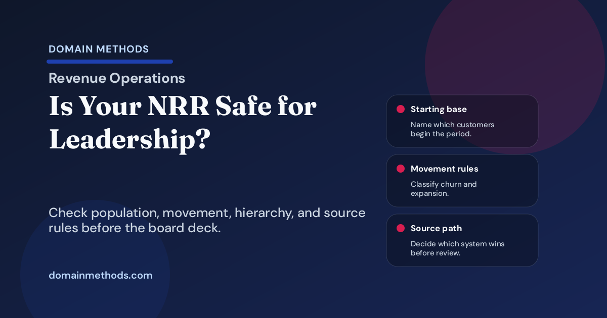 The Retention Confidence Check: Is Your NRR Number Safe Enough for Board, Forecast, or Expansion Decisions?