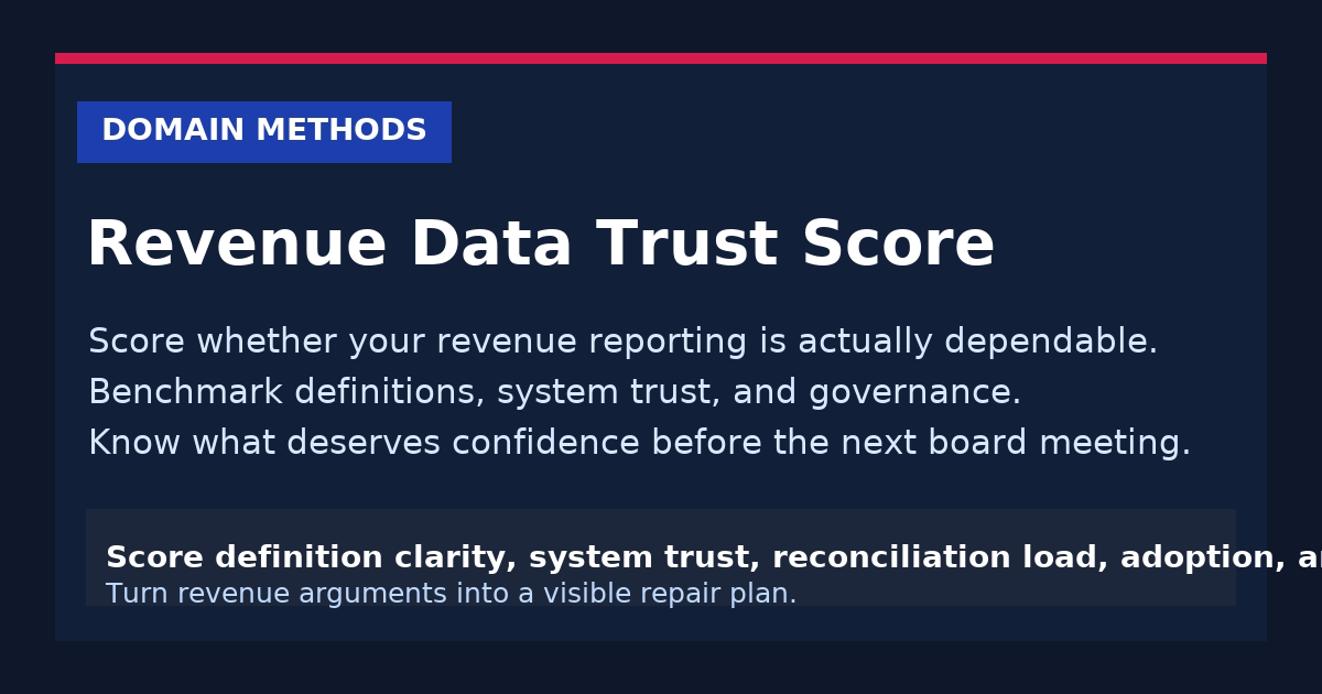 The Revenue Data Trust Score: How Much of Your Revenue Reporting Deserves Confidence?