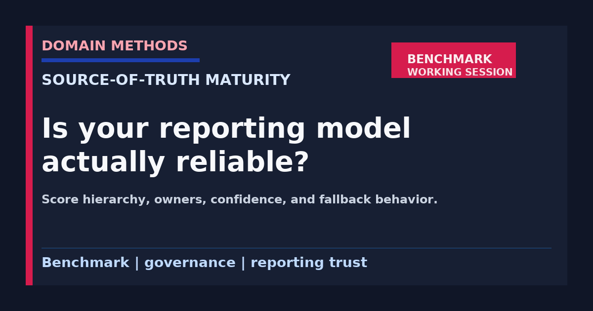 The Source-of-Truth Maturity Benchmark: Is Your Reporting Operating Model Defined, Fragile, or Actually Reliable?