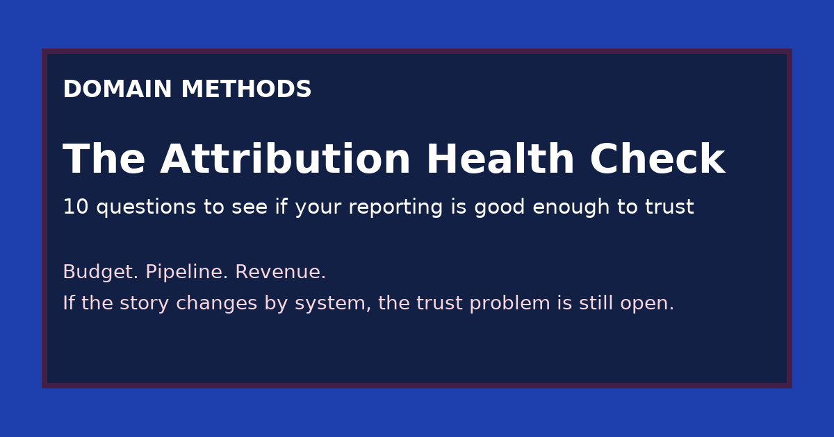The Attribution Health Check: 10 Questions to See If Your Reporting Is Good Enough to Trust