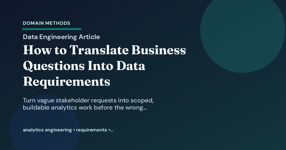 How to Translate Business Questions Into Data Requirements