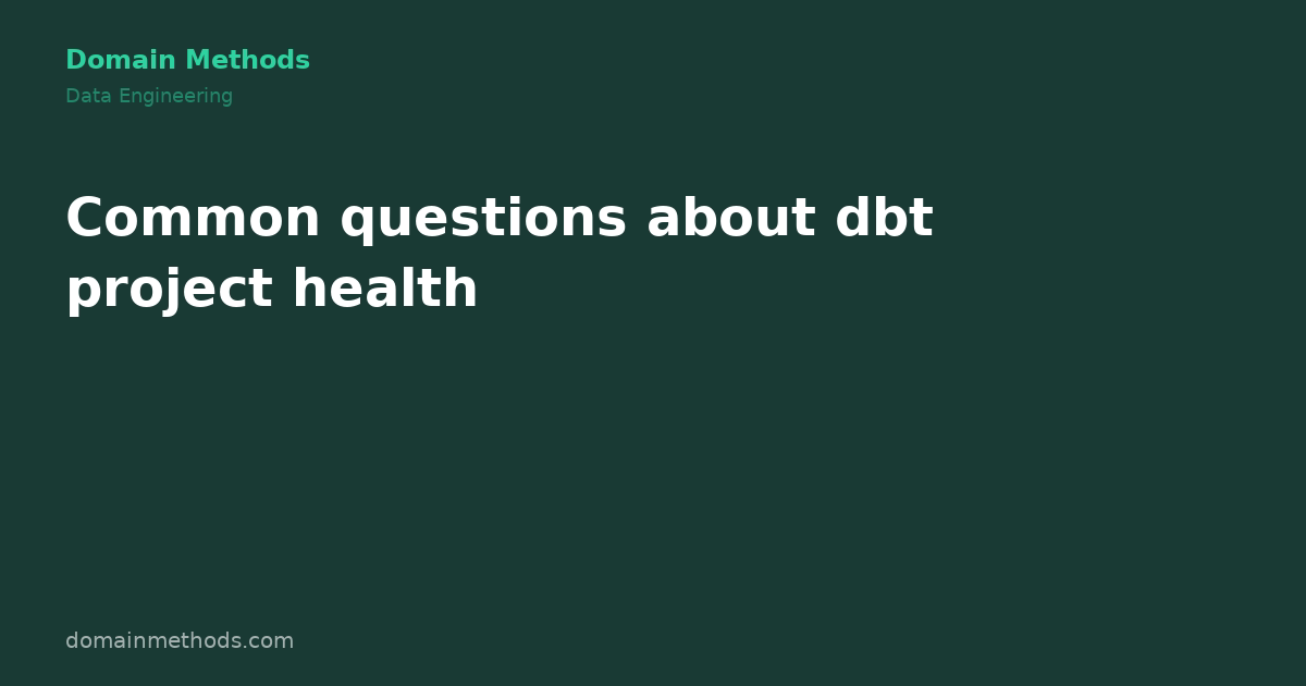 The dbt Project Health Scorecard