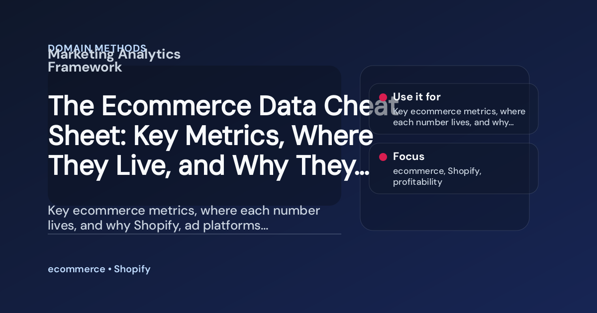 The Ecommerce Data Cheat Sheet: Key Metrics, Where They Live, and Why They Never Agree