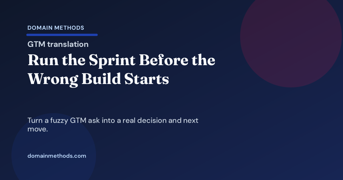 The GTM Translation Sprint Playbook