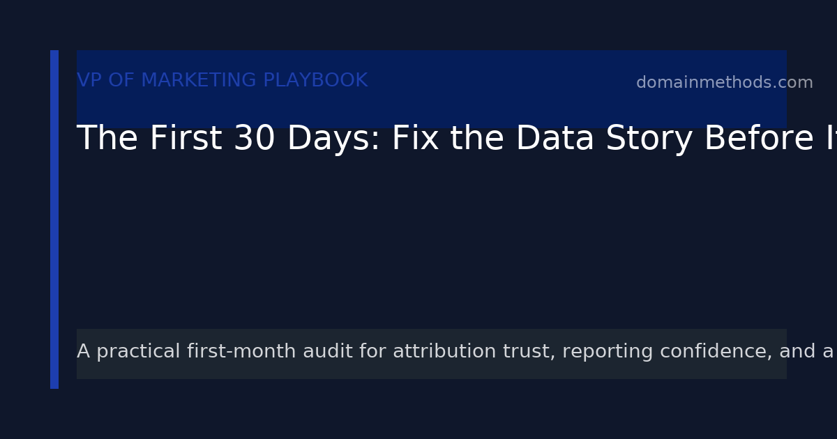 The First 30 Days: A New VP of Marketing’s Data Playbook